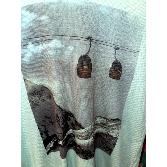 NWOT REBEL YELL THERMAL WAFFLE RETRO SKI GRAPHIC TEE TUNIC MINIDRESS - Picture 3 of 11